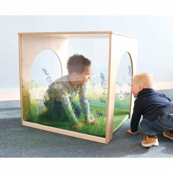 Whitney Brothers Nature View Playhouse Cube with Floor Mat Set, Natural WB2452
